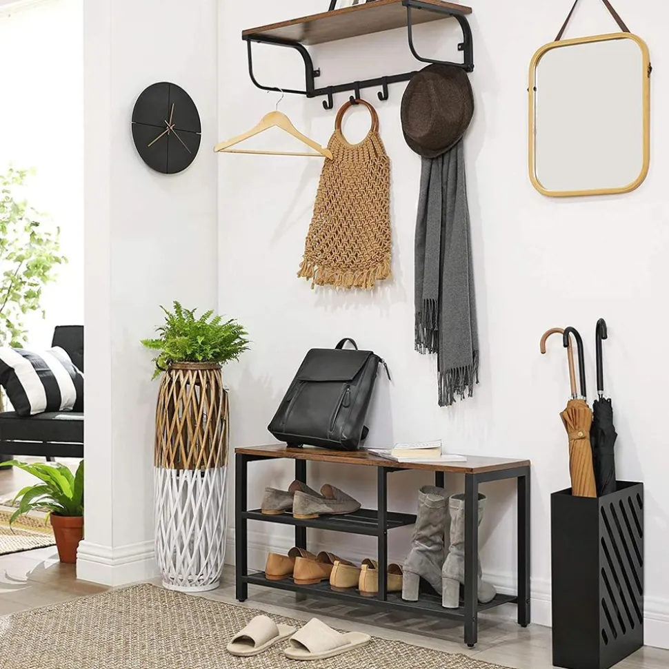 Store SONGMICS Banc à chaussures étagères