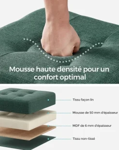 Outlet SONGMICS Banc avec angement pliable noir