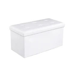 Sale SONGMICS Banc de rangement 80L Blanc