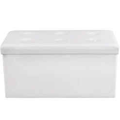 Sale SONGMICS Banc de rangement 80L Blanc