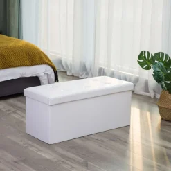 Sale SONGMICS Banc de rangement 80L Blanc