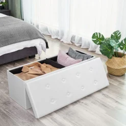 Cheap SONGMICS Banc de rangement 150L blanc