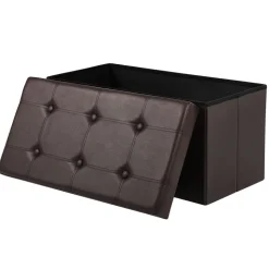 Fashion SONGMICS Banc de rangement 80L brun