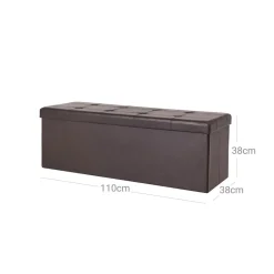 Cheap SONGMICS Banc de rangement 120L brun Marron