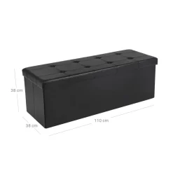 Fashion SONGMICS Banc de rangement 80L gris Marron Rustique