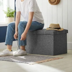 Outlet SONGMICS Banc de rangement 80L gris clair