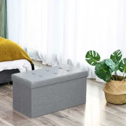 Best Sale SONGMICS Banc de rangement 50L gris clair