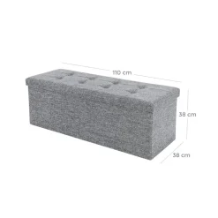 Best Sale SONGMICS Banc de rangement 120L gris clair