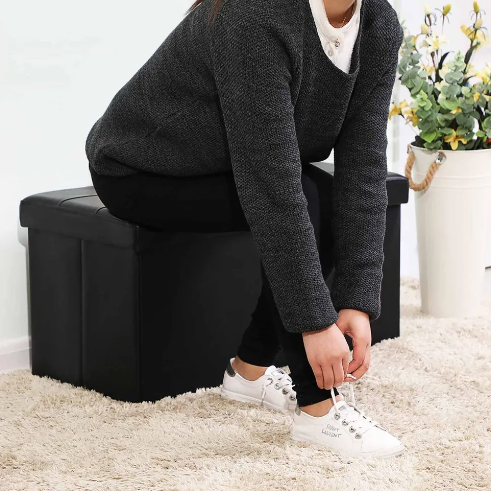 Store SONGMICS Banc de rangement 80L noir