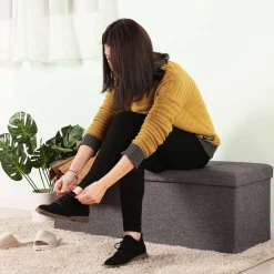 Best SONGMICS Banc de rangement 150L noir