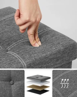 Hot SONGMICS Banc rangement 120L Gris Foncé