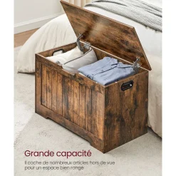 Clearance SONGMICS Banc rangement 120L Gris Foncé