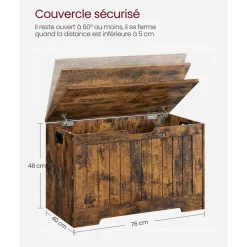 Clearance SONGMICS Banc rangement 120L Gris Foncé