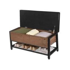Sale SONGMICS Banc rangement marron noisette