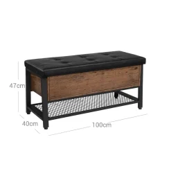 Sale SONGMICS Banc rangement marron noisette