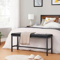 Outlet SONGMICS Banc rembourré noir