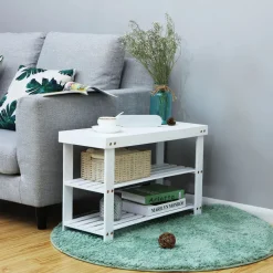 Clearance SONGMICS Banc étagère bambou