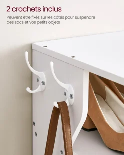 Shop SONGMICS B0BSH2L8Y2Banc à chaussures marron rustique