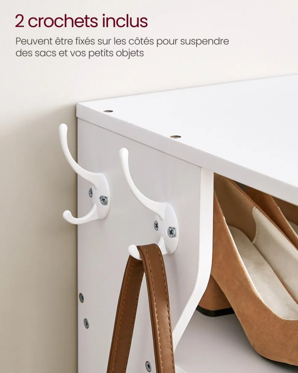 Shop SONGMICS B0BSH2L8Y2Banc à chaussures marron rustique