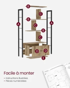 Flash Sale SONGMICS Bibliothèque à 4 Niveaux