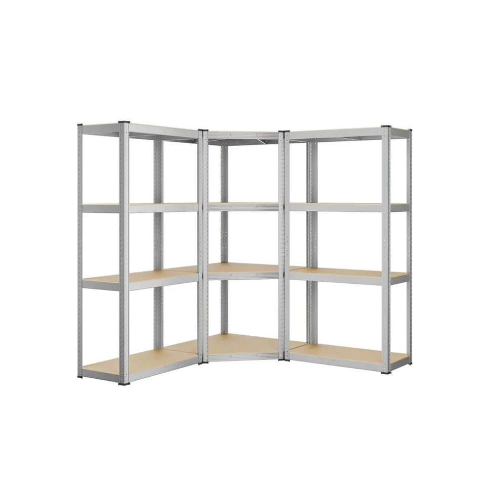 Online SONGMICS Bibliothèque à 6 niveaux porte imitation rotin beige chêne et blanc perle