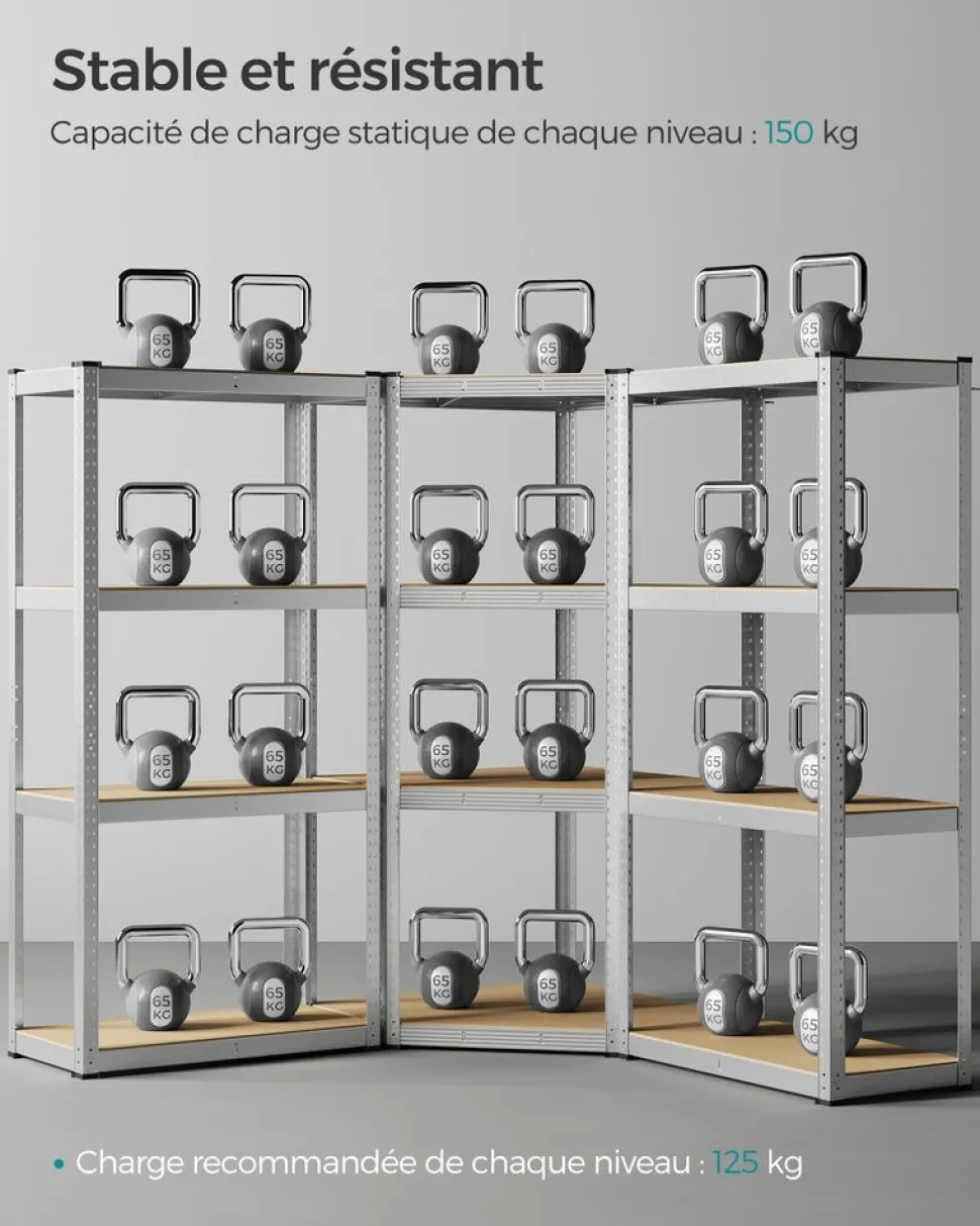 Online SONGMICS Bibliothèque à 6 niveaux porte imitation rotin beige chêne et blanc perle