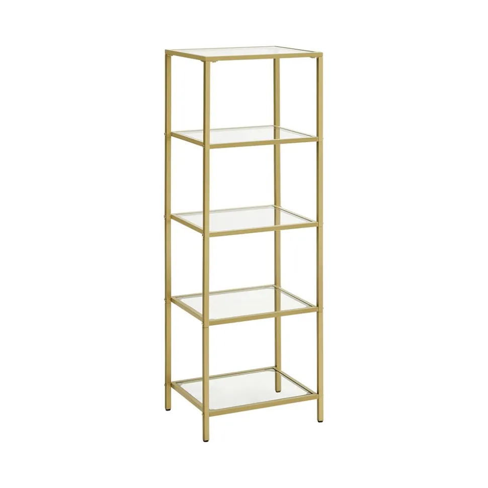 Store SONGMICS Bibliothèque à 6 niveaux porte imitation rotin noir boisé et noir mat