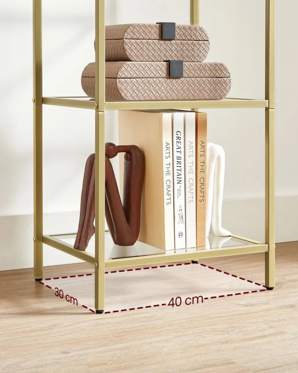 Store SONGMICS Bibliothèque à 6 niveaux porte imitation rotin noir boisé et noir mat