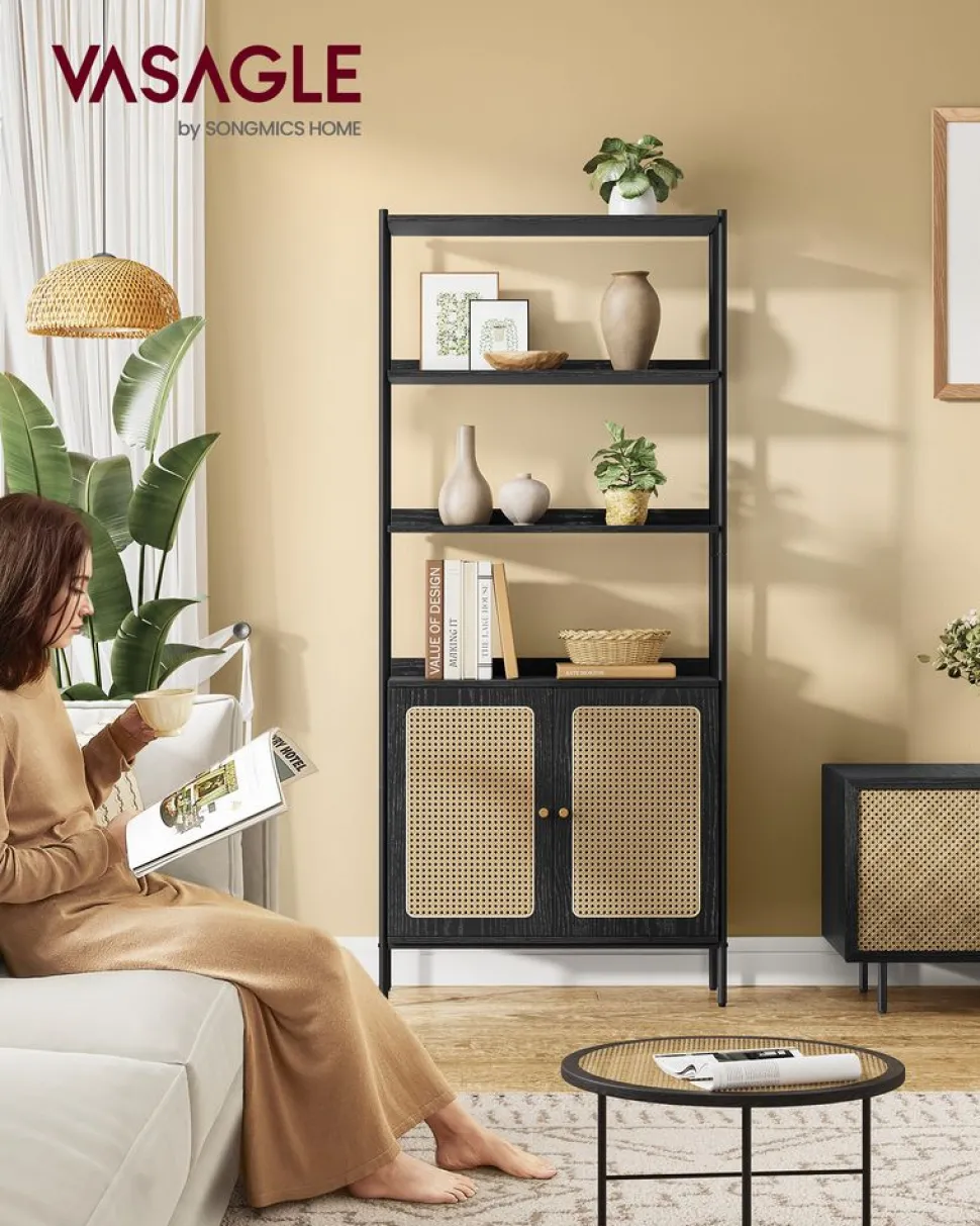 Outlet SONGMICS Bibliothèque à 4 niveaux tournante noir d'encre