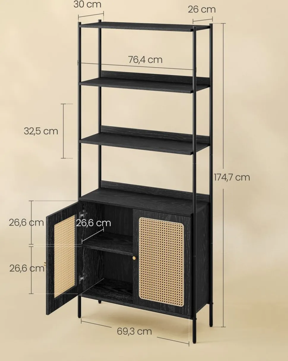 Outlet SONGMICS Bibliothèque à 4 niveaux tournante noir d'encre