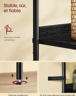 Outlet SONGMICS Bibliothèque à 4 niveaux tournante noir d'encre