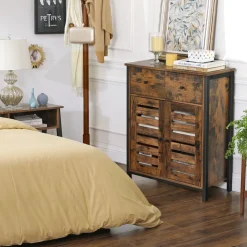 Clearance SONGMICS Bibliothèque 6 niveaux Marron Rustique + Noir