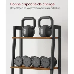 Online SONGMICS Bibliothèque 5 niveaux industriel Brun Vintage Noir