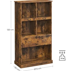 Flash Sale SONGMICS Bibliothèque 4 niveaux rustique Marron Rustique