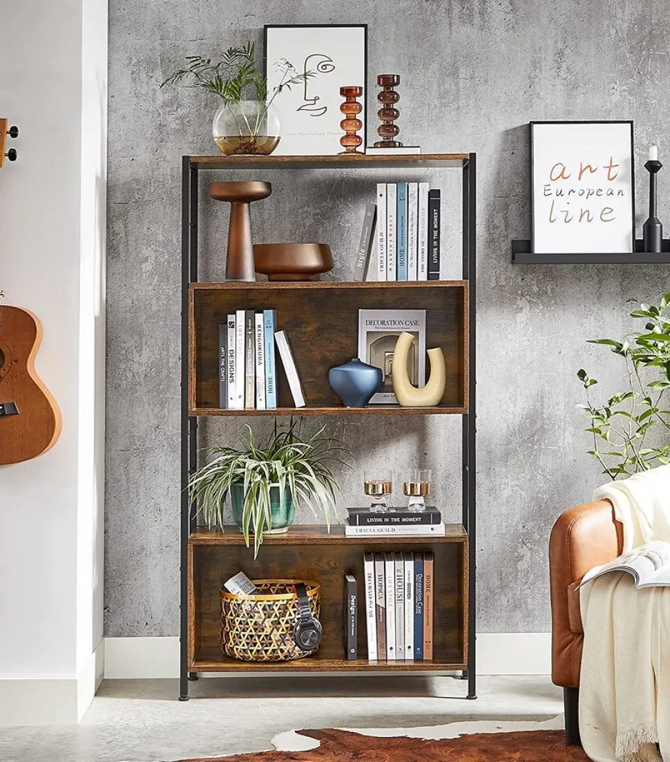 Outlet SONGMICS Bibliothèque cases industriel Noir