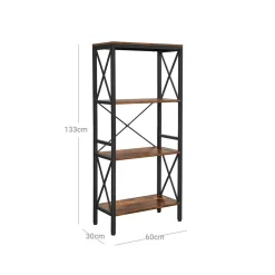 Best Sale SONGMICS Bibliothèque design X Noir