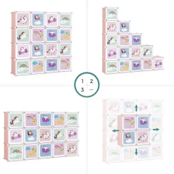 Outlet SONGMICS Bibliothèque enfant bois