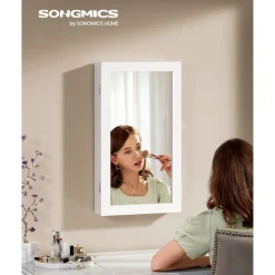 Clearance SONGMICS Bibliothèque moderne grège Blanc