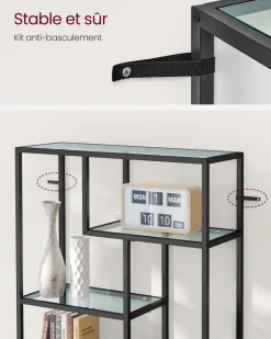 Best SONGMICS Bibliothèque zigzag rustique Brun Vintage Noir