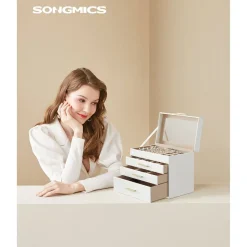 Shop SONGMICS Boîte à bijoux 4 niveaux