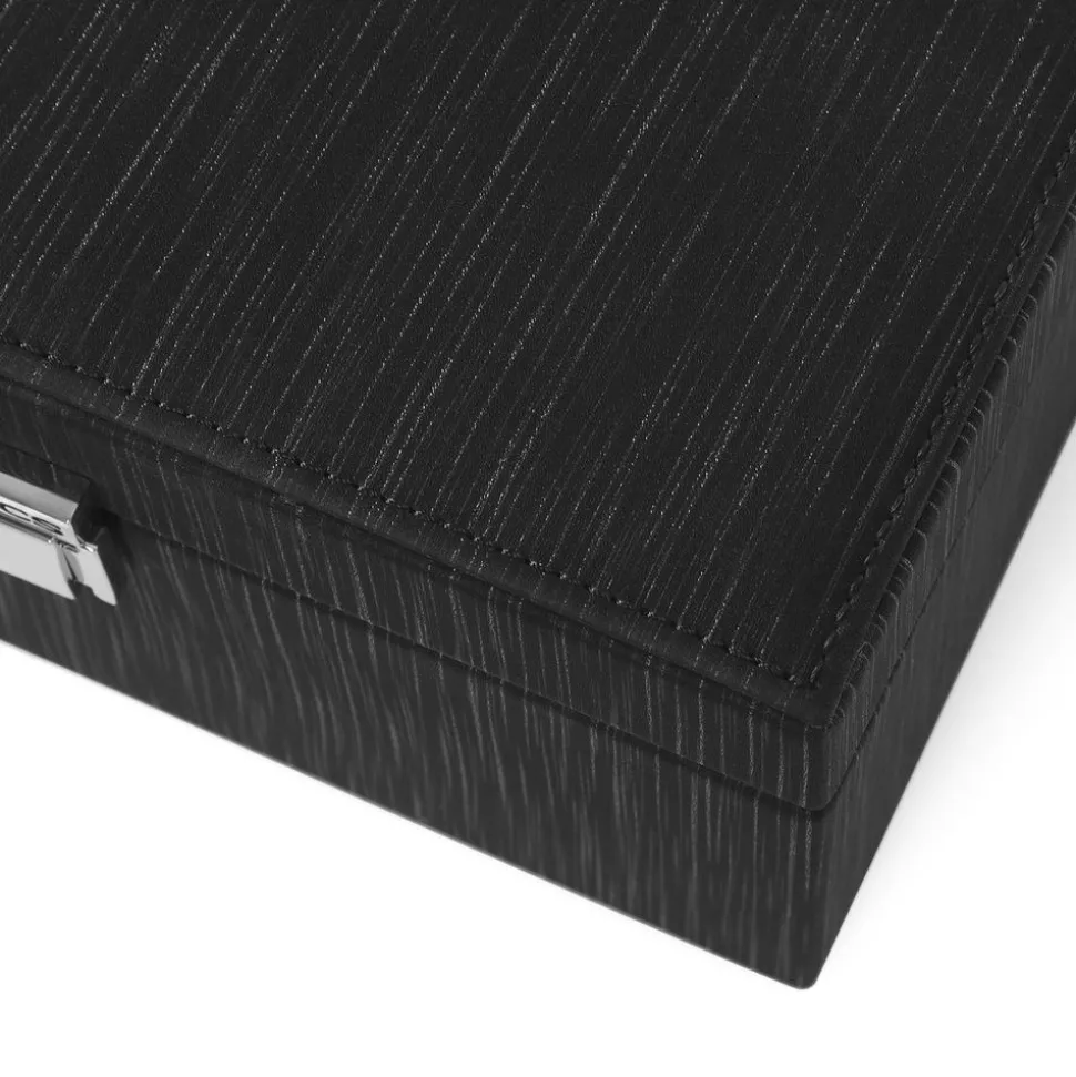 Hot SONGMICS Boîte à bijoux 2 niveaux noir nuit