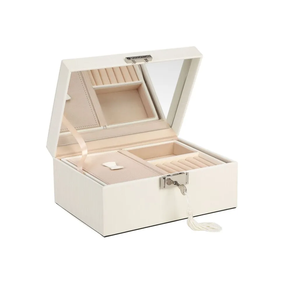 Hot SONGMICS Boîte à bijoux 2 niveaux noir nuit