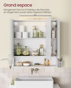 Outlet SONGMICS Boîte à bijoux 2 niveaux noir Blanc