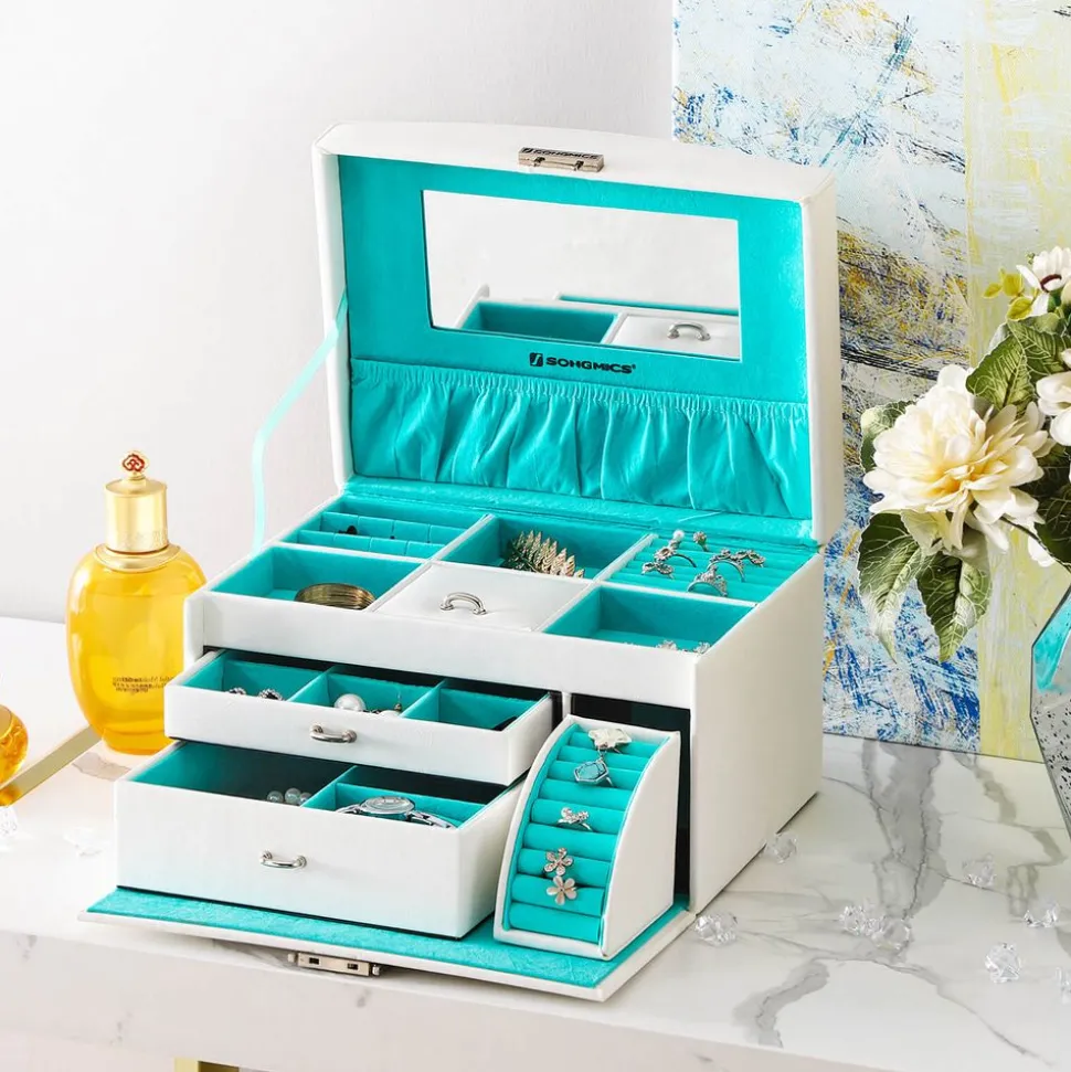 Hot SONGMICS Boîte à bijoux 8 tiroirs