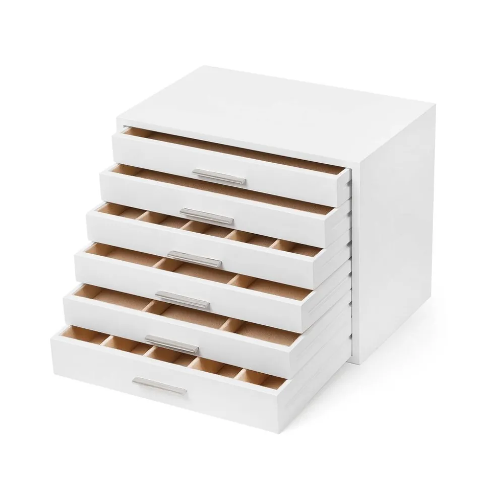 Best SONGMICS Boîte à bijoux 6 tiroirs Blanc