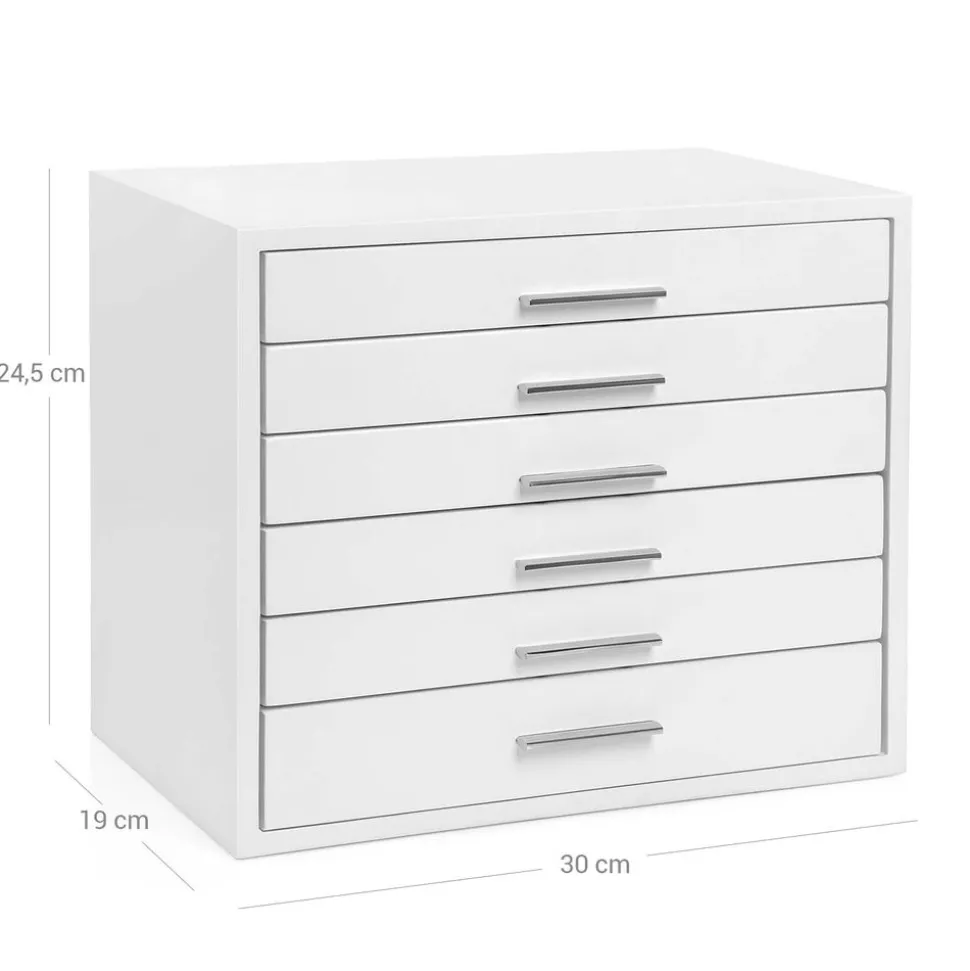 Best SONGMICS Boîte à bijoux 6 tiroirs Blanc