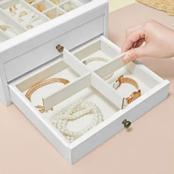 Store SONGMICS Boîte à bijoux blanc