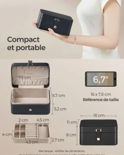 Store SONGMICS Boîte à bijoux blanc nuage