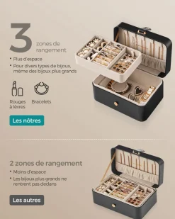 Store SONGMICS Boîte à bijoux blanc nuage