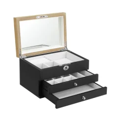 Cheap SONGMICS Boîte à bijoux effet boisé noir